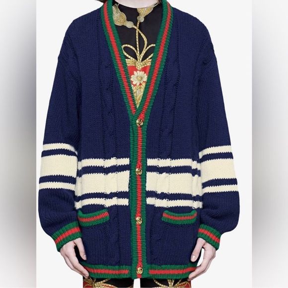 GUCCI Wool Cardigan With Patches - Picture 6 of 9